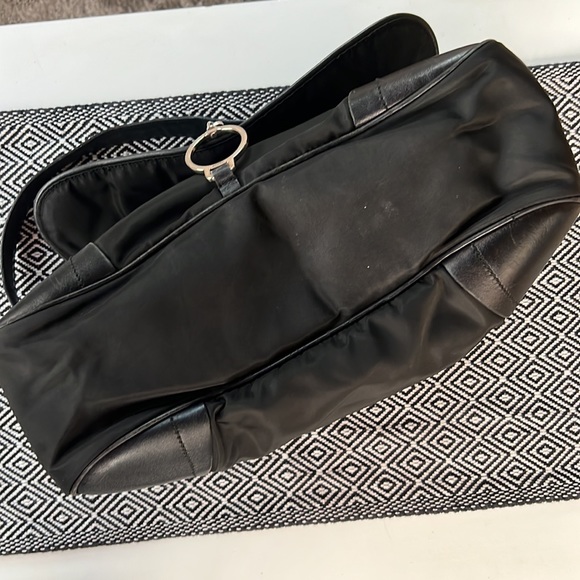 Rare Vintage PRADA Nylon Tessuto Leather Shoulder Hand Bag Purse Black GUC - Picture 7 of 15